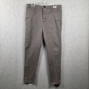 AllSaints Pants Mens 32 Gray Slim Chino Stretch Tapered Leg Dress Casual Office